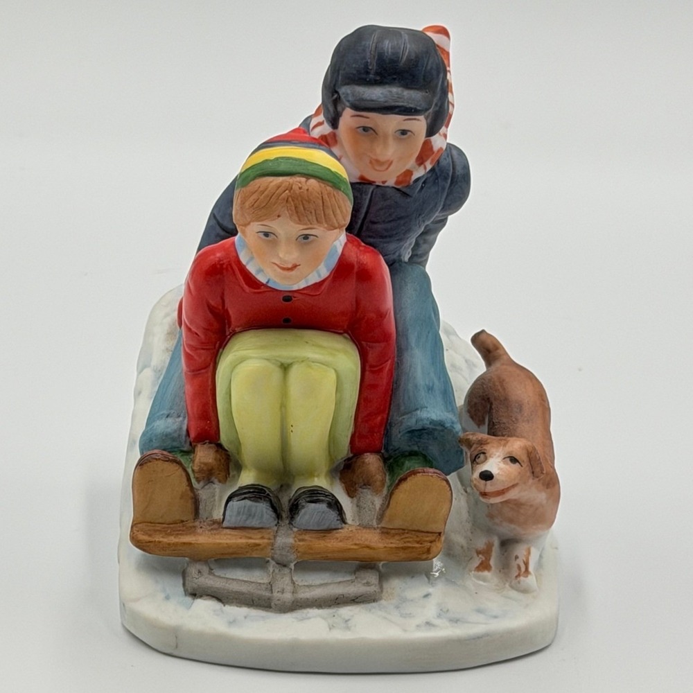 Norman Rockwell Downhill Daring Figurine Dave Grossman 1991 Limited BMR-2